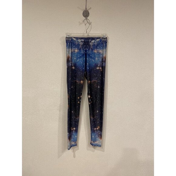 Black Milk Leggings Womens Small Blue Galaxy Print Ankle Pants Yoga Stretch - Picture 2 of 4